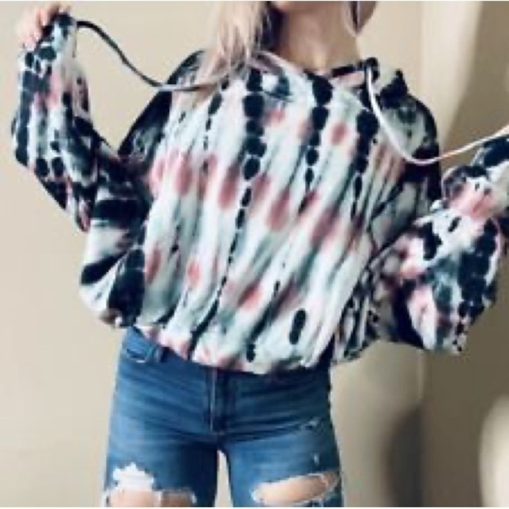 Young Fabulous & Broke Cotton Blend Hoodies Sweatshirt tie dye oversize bat wing